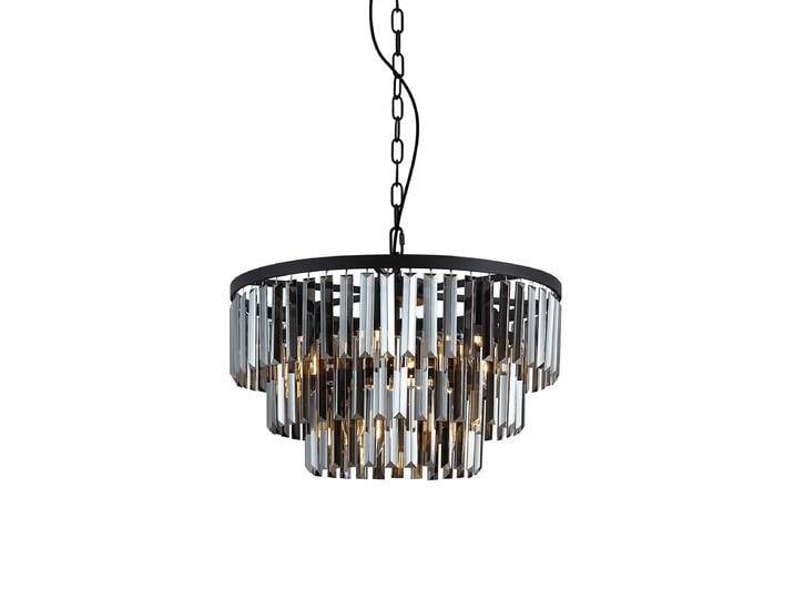 Moderner Kronleuchter Schwarz mit Rauchglas 9-flammig - Amel Moderner Kronleuchter Schwarz mit Rauchglas 9-flammig - Amel von Qazqa