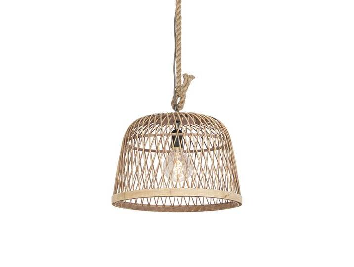 Pendelleuchte im Landhausstil Seil mit Rattan - Calamus von Qazqa