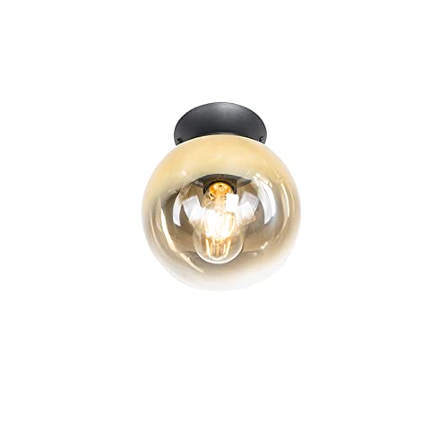 Qazqa - Art Deco Art-Deco-Deckenlampe schwarz mit Gold I Messingglas - Pallon I Wohnzimmer I Schlafzimmer - Kugel I Kugelförmig - LED geeignet E27 Qazqa - Art Deco Art-Deco-Deckenlampe schwarz mit Gold I Messingglas - Pallon I Wohnzimmer I Schlafzimmer - Kugel I Kugelförmig - LED geeignet E27 von Qazqa
