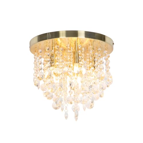 Qazqa - Art Deco Klassische Deckenleuchte I Deckenlampe I Lampe I Leuchte Gold I Messing mit Glas - Medusa I Wohnzimmer I Schlafzimmer - Rund - LED geeignet G9 von Qazqa