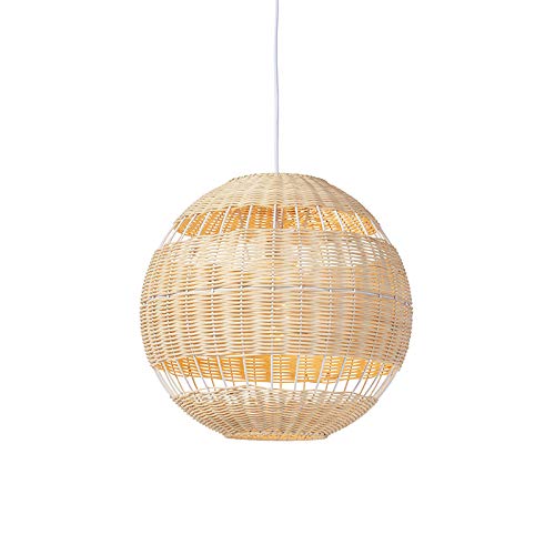 Qazqa - Art Deco Rattan Hängelampe I Pendellampe I Pendelleuchte ländlich - Rattan I Wohnzimmer I Schlafzimmer - Bamboo Rund - LED geeignet E27 von Qazqa