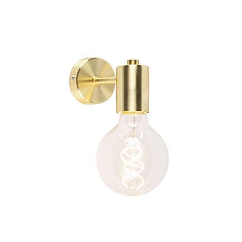 Qazqa - Design Art Deco Wandleuchte Gold I Messing Neigbar - Facil I Wohnzimmer I Schlafzimmer - Stahl Rund - LED geeignet E27 von Qazqa