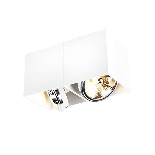 QAZQA - Design Design-Spot I Spotlight I Deckenspot I Deckenstrahler I Strahler I Lampe I Leuchte weiß rechteckig 2-flammig-flammig - Box I Wohnzimmer I Schlafzimmer - Aluminium Rechteckig - LED geeig QAZQA - Design Design-Spot I Spotlight I Deckenspot I Deckenstrahler I Strahler I Lampe I Leuchte weiß rechteckig 2-flammig-flammig - Box I Wohnzimmer I Schlafzimmer - Aluminium Rechteckig - LED geeig von Qazqa