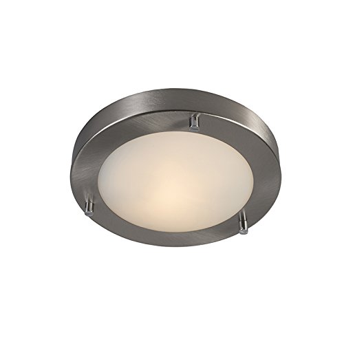 QAZQA - Design Moderne Bad I Badezimmer Außen Deckenleuchte I Deckenlampe I Lampe I Leuchte Stahl I Silber I nickel matt IP44 - Yuma 18 I Außenbeleuchtung I Wohnzimmer I Schlafzimmer - Stahl Rund - LE QAZQA - Design Moderne Bad I Badezimmer Außen Deckenleuchte I Deckenlampe I Lampe I Leuchte Stahl I Silber I nickel matt IP44 - Yuma 18 I Außenbeleuchtung I Wohnzimmer I Schlafzimmer - Stahl Rund - LE von Qazqa