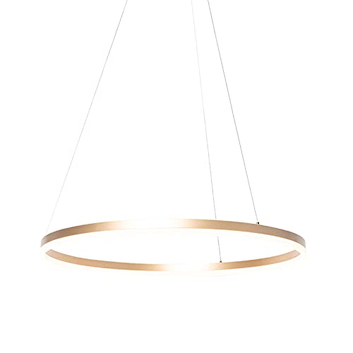 QAZQA - Design Ring Pendelleuchte I Pendellampe I Hängelampe I Pendellampe I Pendelleuchte I Lampe I Leuchte Gold I Messing 80 cm inkl. LED und Dimmer - Anello Dimmer I Dimmbar I Wohnzimmer I Schlafzi QAZQA - Design Ring Pendelleuchte I Pendellampe I Hängelampe I Pendellampe I Pendelleuchte I Lampe I Leuchte Gold I Messing 80 cm inkl. LED und Dimmer - Anello Dimmer I Dimmbar I Wohnzimmer I Schlafzi von Qazqa