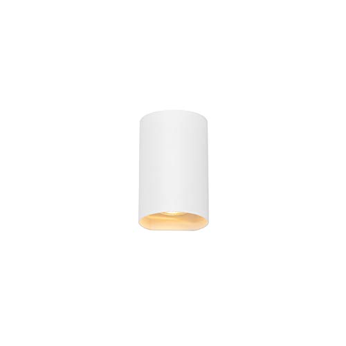 Qazqa - Design Wandleuchte Weiß Rund GU10 50mm - SabbirI 2-flammig I Wohnzimmer I Schlafzimmer I Up & Down - Aluminium Zylinder - LED geeignet GU10 von Qazqa