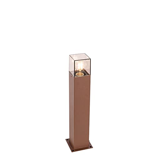 QAZQA - Industrie I Vintage I Außenleuchte I Wegeleuchte I Gartenlampe I Gartenleuchte I Standleuchte 50 cm rostbraun mit Erdungsstift und Kabelmuffe - Dänemark I Außenbeleuchtung - Aluminium Länglich von Qazqa