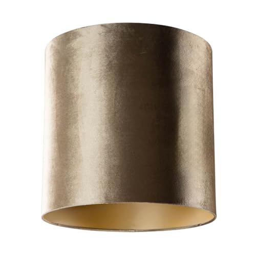 QAZQA Klassisch I Antik Baumwolle Samtlampenschirm Bronze mit Gold I Messingener Innenseite 40I40I40, Zylinder Geeignet für Hänge- und Stehlampe QAZQA Klassisch I Antik Baumwolle Samtlampenschirm Bronze mit Gold I Messingener Innenseite 40I40I40, Zylinder Geeignet für Hänge- und Stehlampe von Qazqa