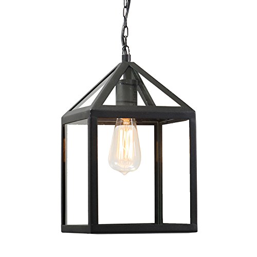 Qazqa - Landhaus I Vintage Industrie I Vintage I Outdoor Hängelampe I Pendellampe I Pendelleuchte schwarz - Amsterdam I Außenbeleuchtung - Edelstahl Würfel I Quadratisch - LED geeignet E27 von Qazqa