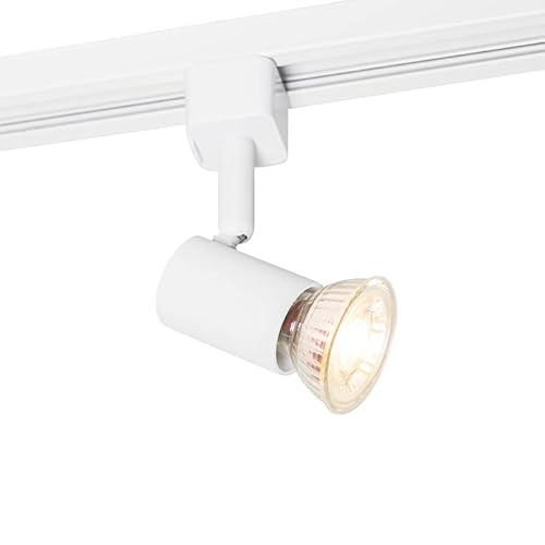 Qazqa - Modern 1 Phasenschiene Spot I Spotlight I Deckenspot I Deckenstrahler I Strahler I Lampe I Leuchte weiß - Jeany I Wohnzimmer I Schlafzimmer - Aluminium Rund - LED geeignet GU10 von Qazqa