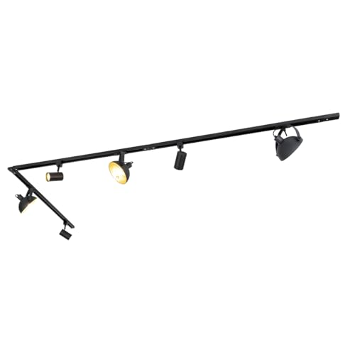 QAZQA - Modern 1-Phasen-Schienensystem Komplettset I Spotlight I Deckenspot I Deckenstrahler I Strahler mit 6 Spot I Spotlight I Deckenspot I Deckenstrahler I Strahler I Lampe I Leuchten schwarz verst von Qazqa
