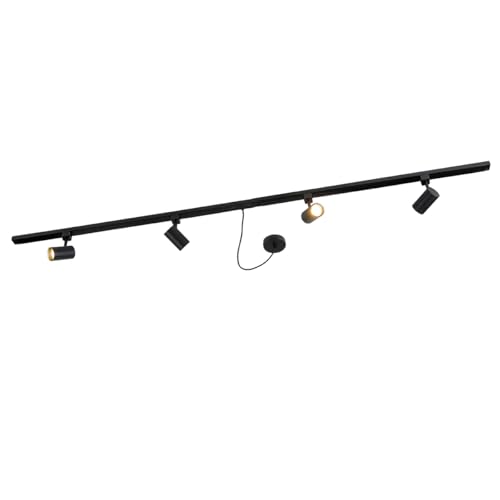 QAZQA - Modern 1-Phasen-Schienensystem Komplettset I Spotlight I Deckenspot I Deckenstrahler I Strahler schwarz mit 4-flammig Spotbalken Spot I Spotlight I Deckenspot I Deckenstrahler I Strahler I Lam QAZQA - Modern 1-Phasen-Schienensystem Komplettset I Spotlight I Deckenspot I Deckenstrahler I Strahler schwarz mit 4-flammig Spotbalken Spot I Spotlight I Deckenspot I Deckenstrahler I Strahler I Lam von Qazqa