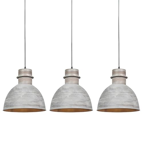 Qazqa - Landhaus I Vintage 3-flammiger Set Country Hängelampe I Pendellampe I Pendelleuchten grau - Dory I Wohnzimmer I Schlafzimmer - Stahl Rund - LED geeignet E27 Qazqa - Landhaus I Vintage 3-flammiger Set Country Hängelampe I Pendellampe I Pendelleuchten grau - Dory I Wohnzimmer I Schlafzimmer - Stahl Rund - LED geeignet E27 von Qazqa