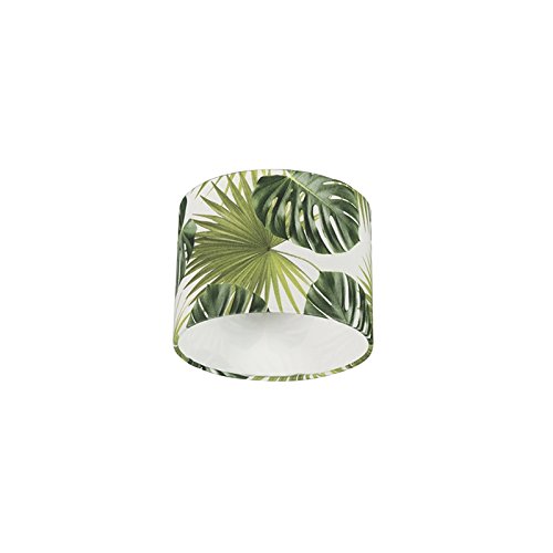 QAZQA Modern Baumwolle Baumwoll-Lampenschirm Blattdesign Rund 20I20I15 - Leaf, von Qazqa