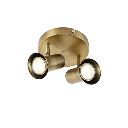 Qazqa - Modern Deckenstrahler bronze dreh- und schwenkbar - Karin 2-flammig I Wohnzimmer I Schlafzimmer - Stahl Rund - LED geeignet GU10 Qazqa - Modern Deckenstrahler bronze dreh- und schwenkbar - Karin 2-flammig I Wohnzimmer I Schlafzimmer - Stahl Rund - LED geeignet GU10 von Qazqa