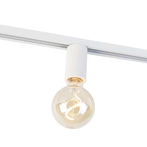 QAZQA - Modern E27 Fassung mit Schienenaufhängung für 1-Phasenschiene weiß - Iconic Jeana I Wohnzimmer I Schlafzimmer - Aluminium Zylinder - LED geeignet E27 von Qazqa