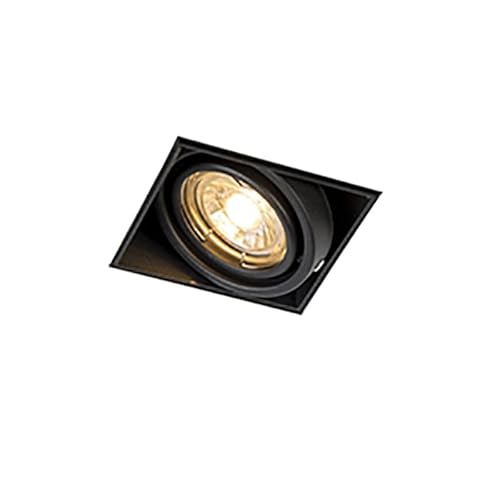 Qazqa - Modern Einbaustrahler schwarz drehbar und neigbar rahmenlos - Oneon 1 I Wohnzimmer I Schlafzimmer - Stahl Quadratisch - LED geeignet GU10 von Qazqa