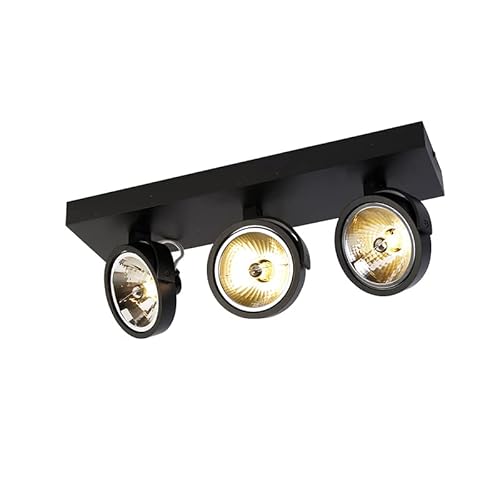 QAZQA - Modern Industrie-Spot I Spotlight I Deckenspot I Deckenstrahler I Strahler I Lampe I Leuchte schwarz verstellbar 3-flammig Spotbalken-flammig - Go I Wohnzimmer I Schlafzimmer - Aluminium Recht QAZQA - Modern Industrie-Spot I Spotlight I Deckenspot I Deckenstrahler I Strahler I Lampe I Leuchte schwarz verstellbar 3-flammig Spotbalken-flammig - Go I Wohnzimmer I Schlafzimmer - Aluminium Recht von Qazqa