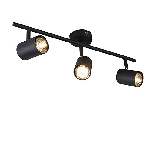 QAZQA - Modern IndustrieSpot I Spotlight I Deckenspot I Deckenstrahler I Strahler I Lampe I Leuchte schwarz kippbar - Jeana 3-flammig Spotbalken I Wohnzimmer I Schlafzimmer - Stahl Länglich - LED geei QAZQA - Modern IndustrieSpot I Spotlight I Deckenspot I Deckenstrahler I Strahler I Lampe I Leuchte schwarz kippbar - Jeana 3-flammig Spotbalken I Wohnzimmer I Schlafzimmer - Stahl Länglich - LED geei von Qazqa