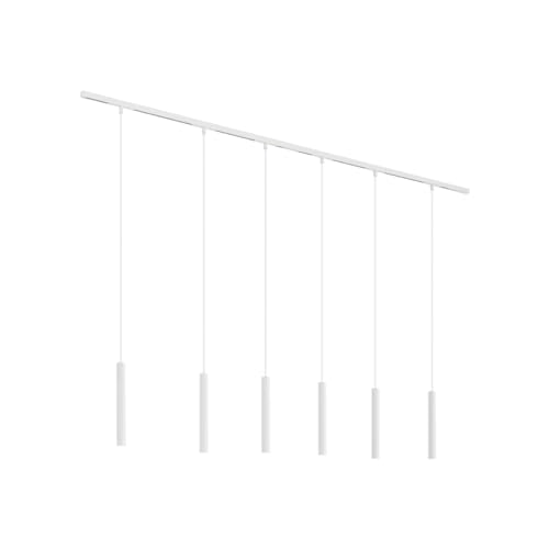 QAZQA - Modern Modern railsysteem met 6 hanglampen wit 1-fase - Slimline Keno - Kunststoff - LED geeignet G9 von Qazqa