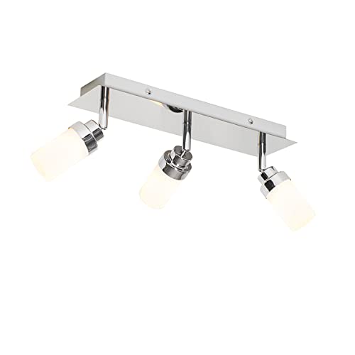 QAZQA - Modern Moderner Bad I BadezimmerSpot I Spotlight I Deckenspot I Deckenstrahler I Strahler I Lampe I Leuchte Stahl I Silber I nickel matt 3-flammig Spotbalken-Licht IP44 - Japie - Stahl Rechtec QAZQA - Modern Moderner Bad I BadezimmerSpot I Spotlight I Deckenspot I Deckenstrahler I Strahler I Lampe I Leuchte Stahl I Silber I nickel matt 3-flammig Spotbalken-Licht IP44 - Japie - Stahl Rechtec von Qazqa