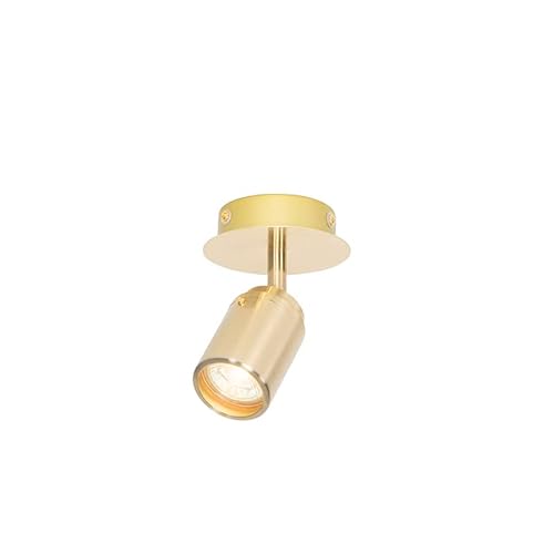Qazqa - Modern Moderner BadSpot I Spotlight I Deckenspot I Deckenstrahler I Strahler I Lampe I Leuchte Messing IP44 - Ducha - Stahl Rund - LED geeignet GU10 Qazqa - Modern Moderner BadSpot I Spotlight I Deckenspot I Deckenstrahler I Strahler I Lampe I Leuchte Messing IP44 - Ducha - Stahl Rund - LED geeignet GU10 von Qazqa