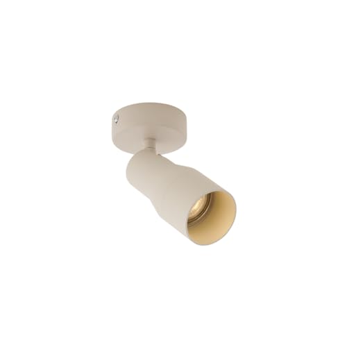 Qazqa - Modern Moderner Deckenstrahler Beige GU10 50 mm rund - Stanley I Wohnzimmer I Schlafzimmer - Aluminium Rund - LED geeignet GU10 von Qazqa