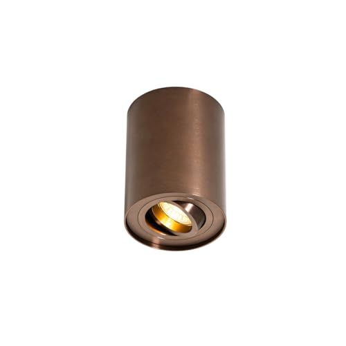 QAZQA - Modern Moderner Deckenstrahler dunkelbronze dreh- und neigbar - Rondoo Up I Wohnzimmer I Schlafzimmer - Aluminium Zylinder - LED geeignet GU10 von Qazqa