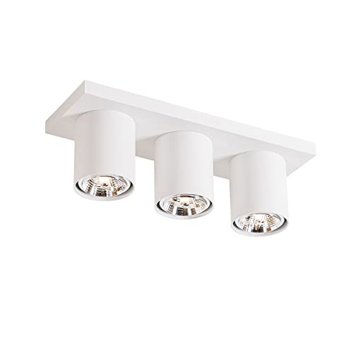 Qazqa - Modern Moderner Deckenstrahler weiß 3-flammig Spotbalken-flammig - Tubo I Wohnzimmer I Schlafzimmer - Aluminium Länglich - LED geeignet GU10 Qazqa - Modern Moderner Deckenstrahler weiß 3-flammig Spotbalken-flammig - Tubo I Wohnzimmer I Schlafzimmer - Aluminium Länglich - LED geeignet GU10 von Qazqa