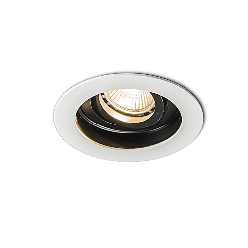 Qazqa - Modern Moderner Einbaustrahler weiß stahl I nickel matt GU10 50mm - Rondoo I Wohnzimmer I Schlafzimmer - Aluminium Rund - LED geeignet GU10 von Qazqa