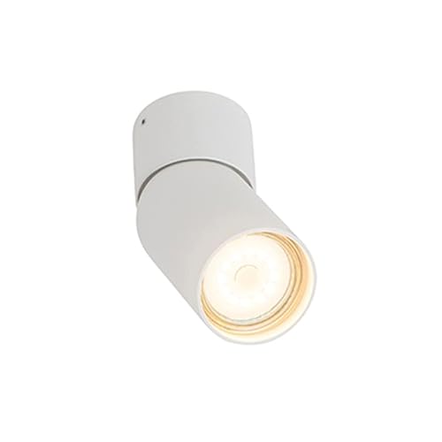 QAZQA - Modern Moderner AufbauWand Spot I Spotlight I Deckenspot I Deckenstrahler I Strahler I Lampe I Leuchte weiß GU10 50mm - Falo I Wohnzimmer I Schlafzimmer - Aluminium Zylinder - LED geeignet GU1 von Qazqa