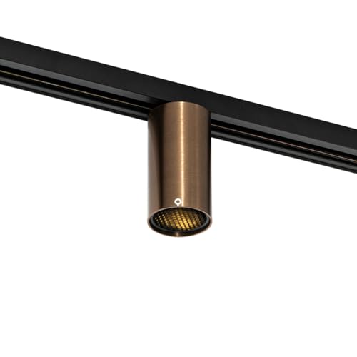 QAZQA - Modern Moderner Spot I Spotlight I Deckenspot I Deckenstrahler I Strahler I Lampe I Leuchte Dunkelbronze für 1-Phasen-Schienensystem Komplettset I Spotlight I Deckenspot I Deckenstrahler I Str von Qazqa