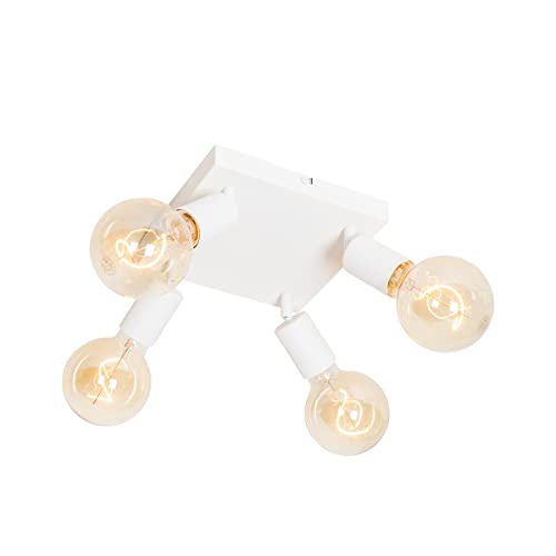 QAZQA - Modern Moderner Spot I Spotlight I Deckenspot I Deckenstrahler I Strahler I Lampe I Leuchte weiß quadratisch 4-flammig Spotbalken-flammig - Facil I Wohnzimmer I Schlafzimmer - Stahl Quadratisc QAZQA - Modern Moderner Spot I Spotlight I Deckenspot I Deckenstrahler I Strahler I Lampe I Leuchte weiß quadratisch 4-flammig Spotbalken-flammig - Facil I Wohnzimmer I Schlafzimmer - Stahl Quadratisc von Qazqa