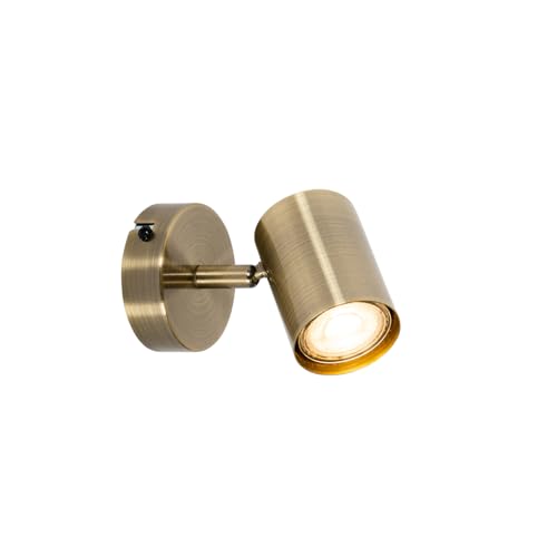 QAZQA - Modern Moderner Spot aus Bronze, kippbar – Jeana I Wohnzimmer I Schlafzimmer - Stahl Rund - LED geeignet GU10 von Qazqa