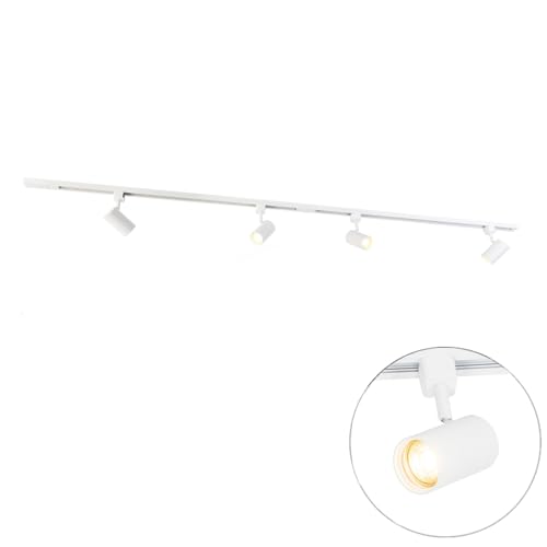 QAZQA - Modern Modernes 1-Phasen-Schienensystem Komplettset I Spotlight I Deckenspot I Deckenstrahler I Strahler mit 4-flammig Spotbalken Spot I Spotlight I Deckenspot I Deckenstrahler I Strahler I La QAZQA - Modern Modernes 1-Phasen-Schienensystem Komplettset I Spotlight I Deckenspot I Deckenstrahler I Strahler mit 4-flammig Spotbalken Spot I Spotlight I Deckenspot I Deckenstrahler I Strahler I La von Qazqa