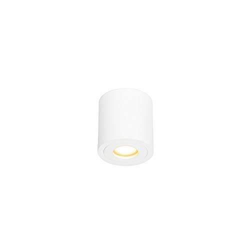 QAZQA - Modern Modernes Bad I Badezimmer vor Ort weiß rund IP44 - Capa - Aluminium Zylinder - LED geeignet GU10 von Qazqa