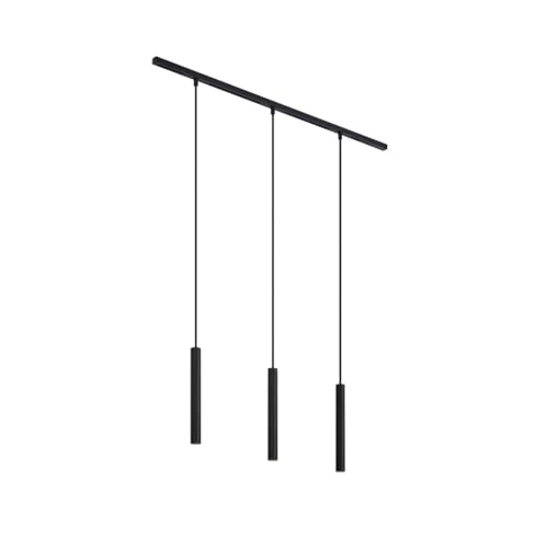QAZQA - Modern Modernes Schienensystem Komplettset I Spotlight I Deckenspot I Deckenstrahler I Strahler mit 3-flammig Spotbalken schwarzen Pendelleuchte I Pendellampe I Hängelampe I Pendellampe I Pend von Qazqa