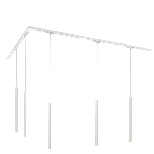 QAZQA - Modern Modernes Schienensystem Komplettset I Spotlight I Deckenspot I Deckenstrahler I Strahler mit 5-flammig Pendelleuchte I Pendellampe I Hängelampe I Pendellampe I Pendelleuchte I Lampe I L von Qazqa