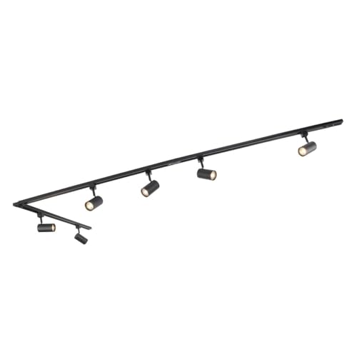 QAZQA - Modern Modernes Schienensystem Komplettset I Spotlight I Deckenspot I Deckenstrahler I Strahler mit 6 schwarzen Spot I Spotlight I Deckenspot I Deckenstrahler I Strahler I Lampe I Leuchten 1-p QAZQA - Modern Modernes Schienensystem Komplettset I Spotlight I Deckenspot I Deckenstrahler I Strahler mit 6 schwarzen Spot I Spotlight I Deckenspot I Deckenstrahler I Strahler I Lampe I Leuchten 1-p von Qazqa