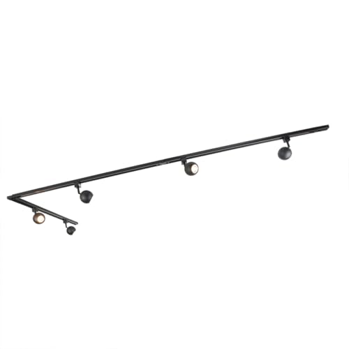 QAZQA - Modern Modernes Schienensystem Komplettset I Spotlight I Deckenspot I Deckenstrahler I Strahler schwarz 5-flammig 1-phasig - Gissi I Wohnzimmer I Schlafzimmer - Stahl Länglich - LED geeignet G von Qazqa