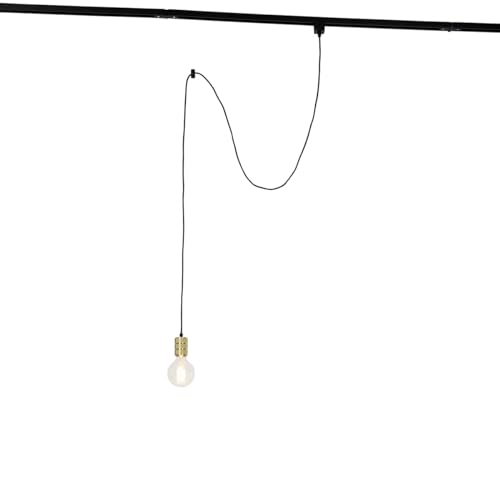 QAZQA - Modern Puristische Pendelleuchte I Pendellampe I Hängelampe I Pendellampe I Puristische Pendelleuchte I Lampe I Leuchte mit Schienenaufhängung Gold I Messing - Iconic Cavalux I Wohnzimmer I Sc von Qazqa