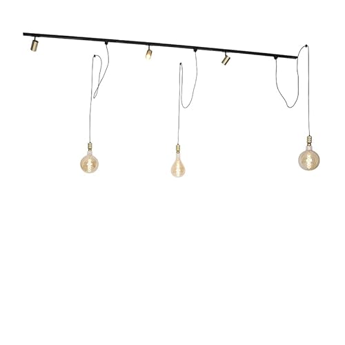 QAZQA - Modern Modernes Schienensystem Komplettset I Spotlight I Deckenspot I Deckenstrahler I Strahler mit 3-flammig Spotbalken Spot I Spotlight I Deckenspot I Deckenstrahler I Strahler I Lampe I Leu von Qazqa