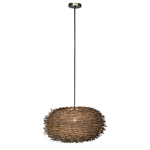 Qazqa - Modern Rural Hängelampe I Pendellampe I Pendelleuchte braun Rattan - Hatch 45 I Wohnzimmer I Schlafzimmer - Kugel I Kugelförmig - LED geeignet E27 von Qazqa