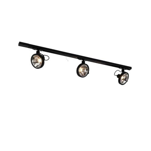 QAZQA - Modern Schienensystem Komplettset I Spotlight I Deckenspot I Deckenstrahler I Strahler mit 3-flammig Spotbalken Punkten schwarz 1-phasig - Go I Wohnzimmer I Schlafzimmer - Aluminium Länglich - QAZQA - Modern Schienensystem Komplettset I Spotlight I Deckenspot I Deckenstrahler I Strahler mit 3-flammig Spotbalken Punkten schwarz 1-phasig - Go I Wohnzimmer I Schlafzimmer - Aluminium Länglich - von Qazqa