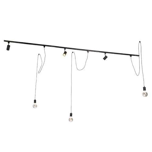 QAZQA - Modern 1-Phasen-Schienensystem Komplettset I Spotlight I Deckenspot I Deckenstrahler I Strahler mit 3-flammig Spotbalken Spot I Spotlight I Deckenspot I Deckenstrahler I Strahler I Lampe I Leu von Qazqa