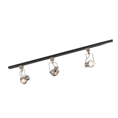 QAZQA - Modern Schienensystem Komplettset I Spotlight I Deckenspot I Deckenstrahler I Strahler mit 3-flammig Spotbalken Spot I Spotlight I Deckenspot I Deckenstrahler I Strahler I Lampe I Leuchtes 1-p von Qazqa