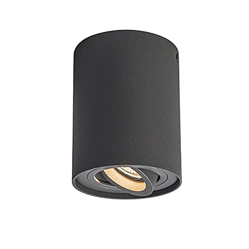 QAZQA - Modern Smarter AufbauSpot I Spotlight I Deckenspot I Deckenstrahler I Strahler I Lampe I Leuchte dunkelgrau kippbar inkl. Wifi GU10 - Rondoo up Dimmer I Dimmbar I Wohnzimmer I Schlafzimmer - A von Qazqa