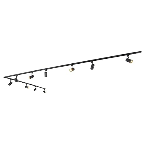 QAZQA - Modern Smartes Schienensystem Komplettset I Spotlight I Deckenspot I Deckenstrahler I Strahler schwarz 1-phasig 10-Licht inkl. WiFi GU10 - Iconic Jeana I Wohnzimmer I Schlafzimmer - Aluminium von Qazqa