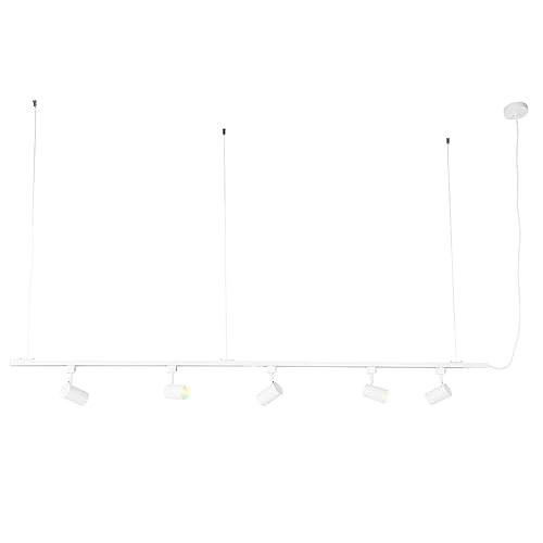 QAZQA - Modern Smartes Schienensystem Komplettset I Spotlight I Deckenspot I Deckenstrahler I Strahler weiß 1-phasig inkl. 5-flammig Wifi GU10 - Iconic Jeana Dimmer I Dimmbar I Wohnzimmer I Schlafzimm von Qazqa