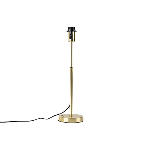 Qazqa - Modern Tischlampe Gold I Messing I Messing verstellbar - Parte I Wohnzimmer I Schlafzimmer I NachtNachttischlampe | Tischleuchte - Stahl Länglich - LED geeignet E27 von Qazqa